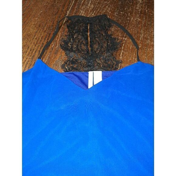 Large Japna Blue Black Chemise Nighty Lingerie Baby Doll Spaghetti Strap - Picture 2 of 4